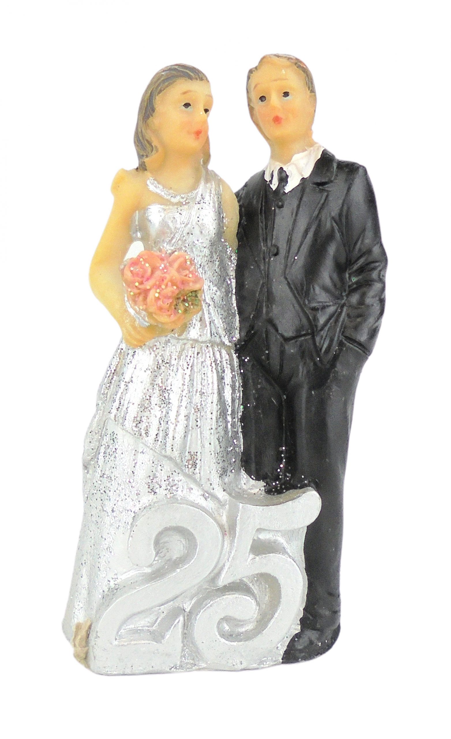 Silberhochzeitspaar mit Zahl "25" zur silbernen Hochzeit