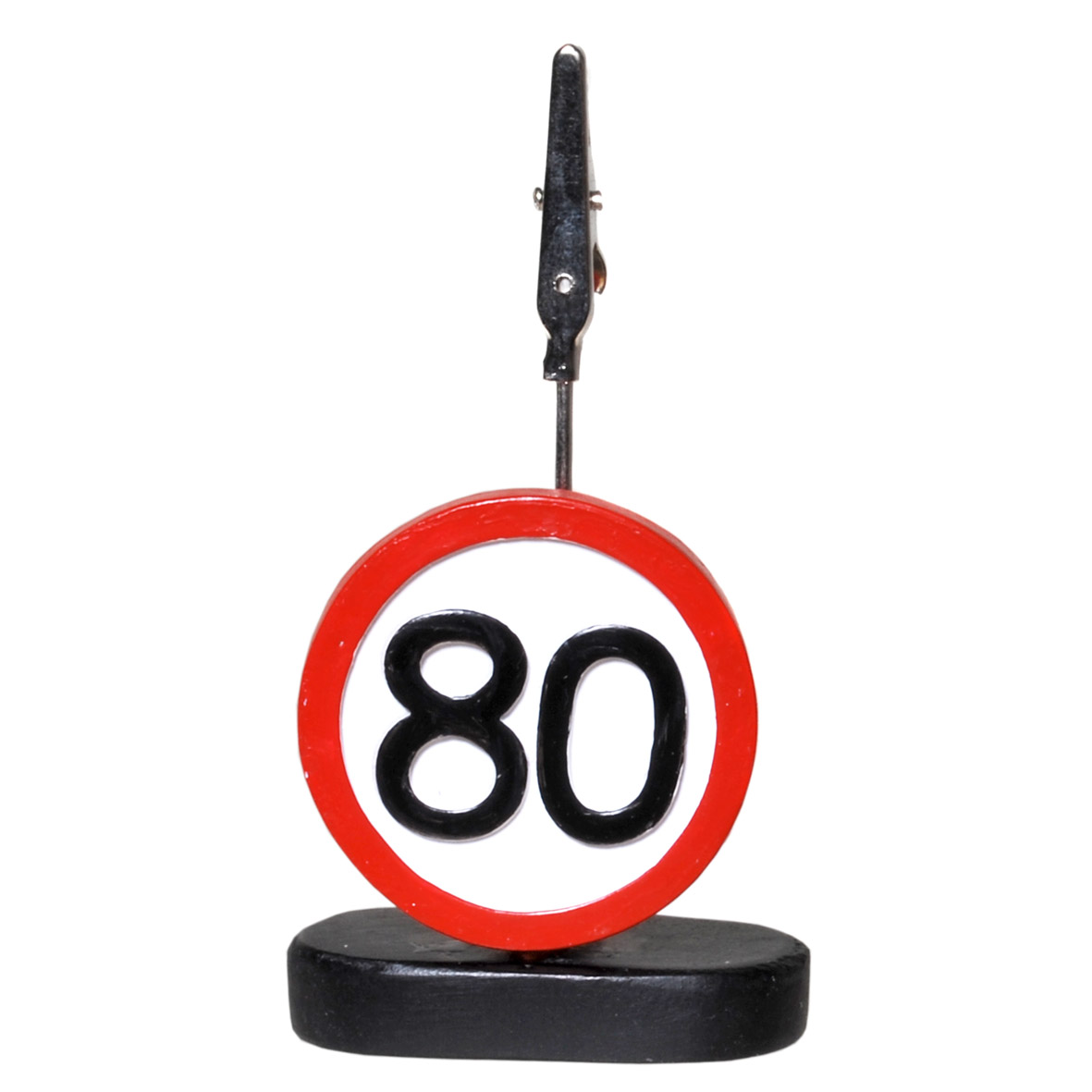 Fotohalter zum 80. Geburtstag im Verkehrsschilddesign