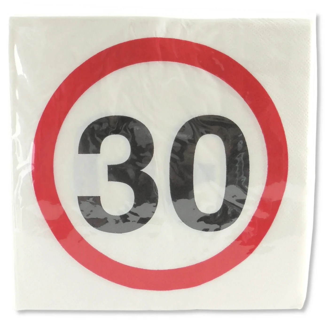 Servietten zum 30. Geburtstag "Verkehrsschild"