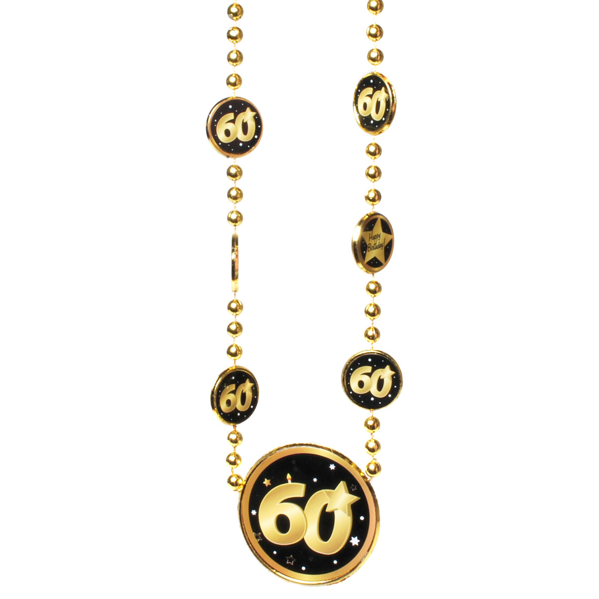 Partykette zum 60. Geburtstag in schwarz/gold