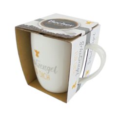 Tasse weiß/grau mit gold