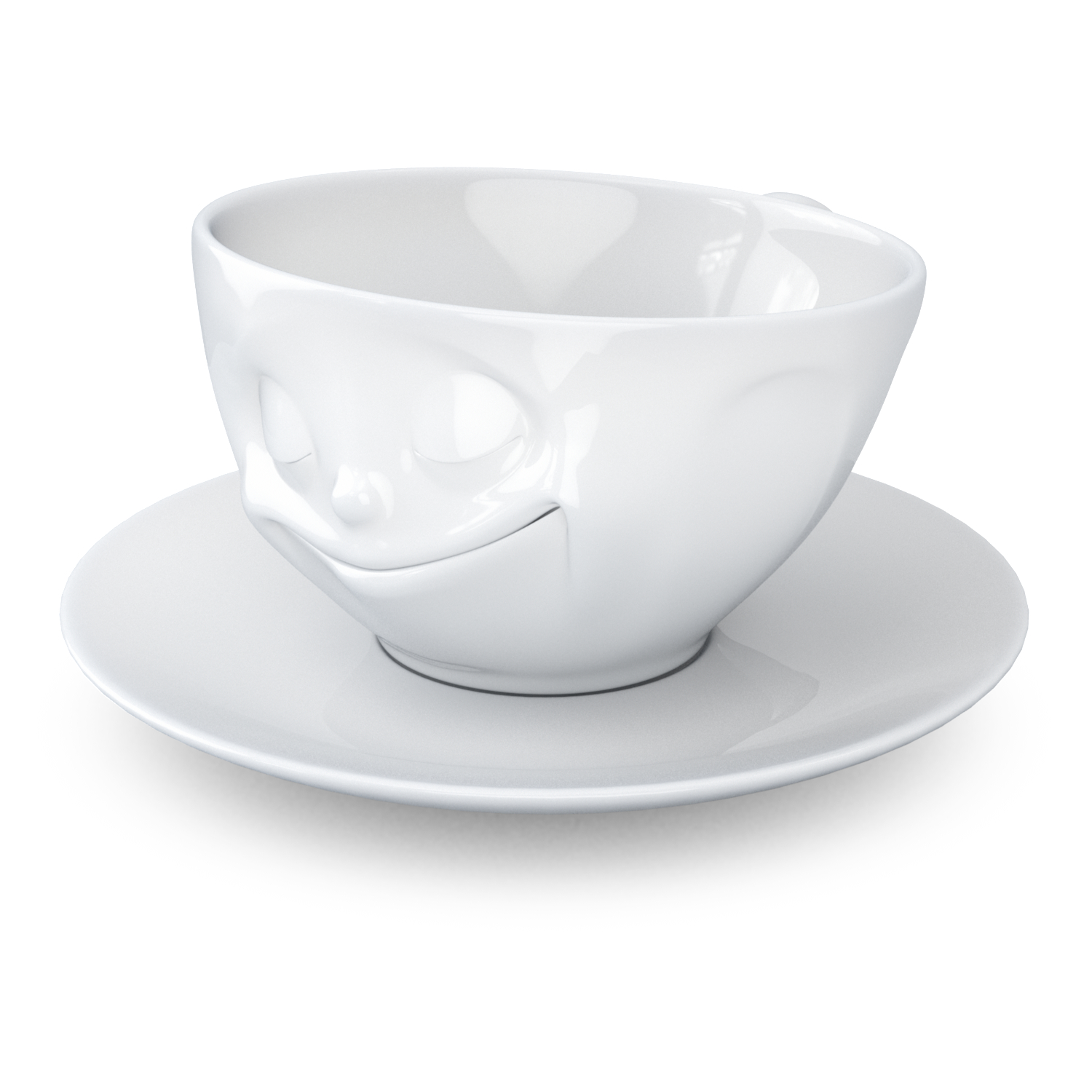 FiftyEight Kaffeetasse "Glücklich", Seitlich von oben