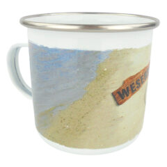 Emaille-Becher mit Schriftzug