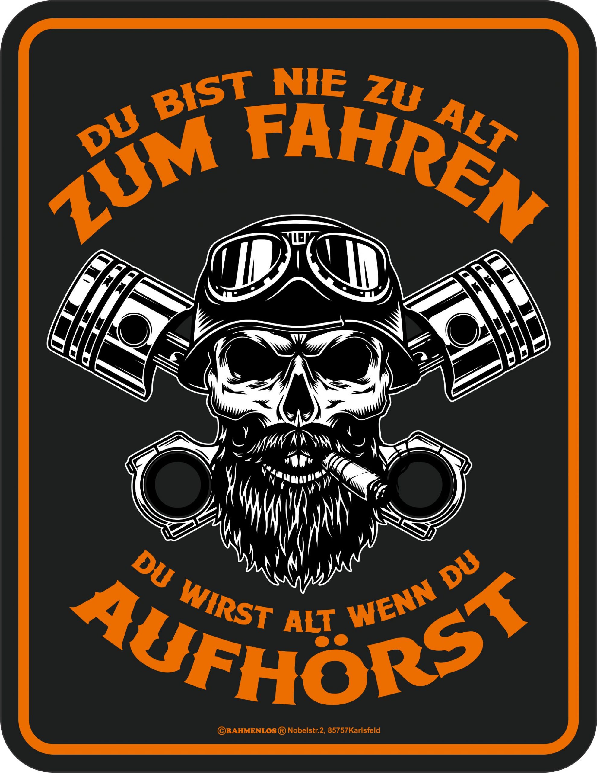 RAHMENLOS® Blechschild "Biker"