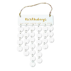 Aufhängbarer Geburtstagskalender mit 30 Holzscheiben zum Beschriften