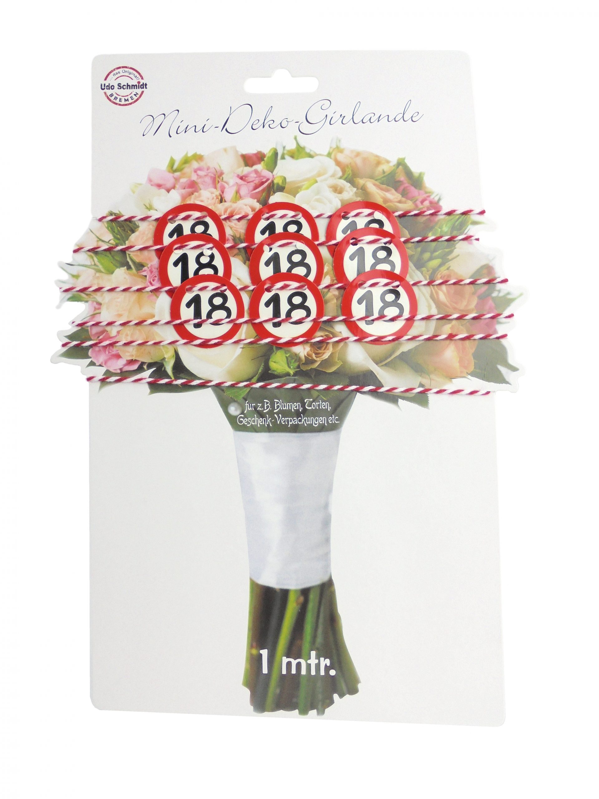 Mini-Deko-Girlande "Verkehrsschild" zum 18. Geburtstag