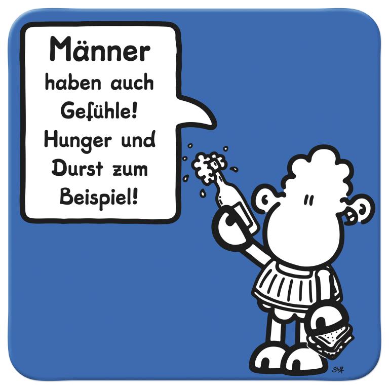 Sheepworld Untersetzer “Männer haben auch Gefühle!” Blau