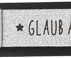 Glücksfilz Anhänger glitzernd in silber