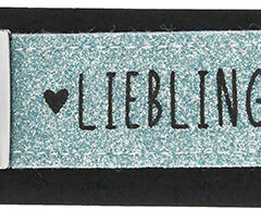 Glückfilz Anhänger in hellblau glitzernd