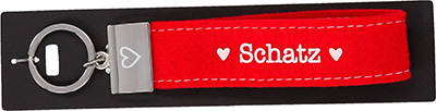 Glücksfilz Anhänger in rot "Schatz"
