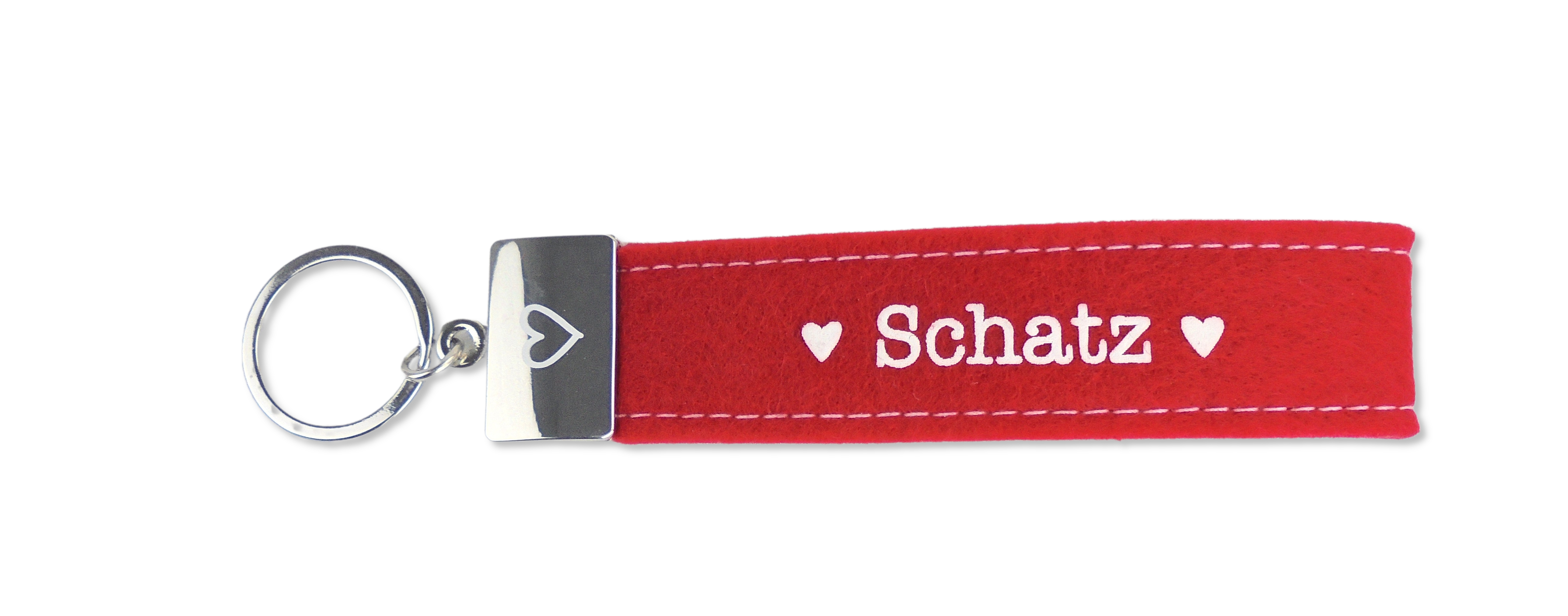 Glücksfilz Anhänger in rot "Schatz"