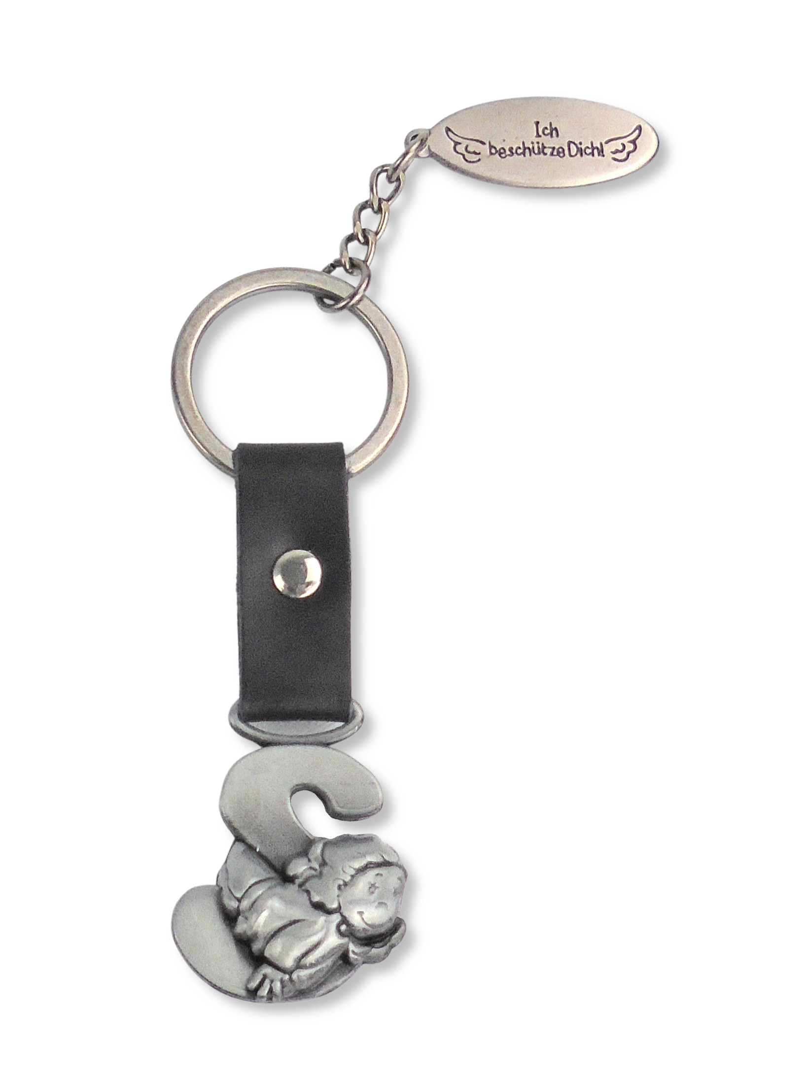 Schutzengel mit Buchstaben "S" als Schlüsselanhänger