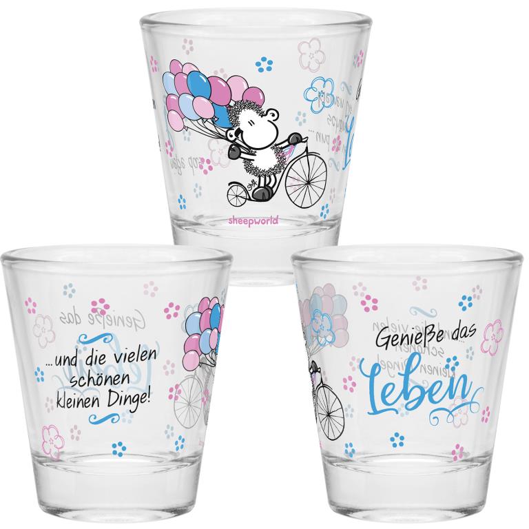 Sheepworld Schnapsglas "Genieße das Leben"