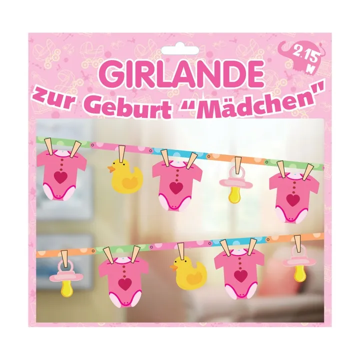 Girlande zur Geburt "Mädchen"