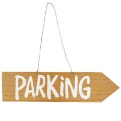Holz-Schild "Parking, beidseitig bedruckt