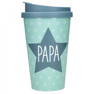 Stylischer To-Go-Becher mit Motiv und Spruch "Super hero"