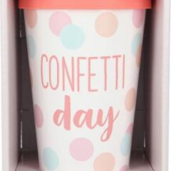 Stylischer To-Go-Becher mit Motiv und Spruch