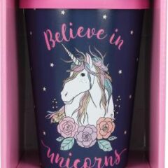 Stylischer To-Go-Becher mit Motiv und Spruch