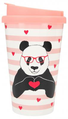 Stylischer To-Go-Becher mit Motiv und Spruch "Panda"