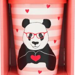 Stylischer To-Go-Becher mit Motiv und Spruch