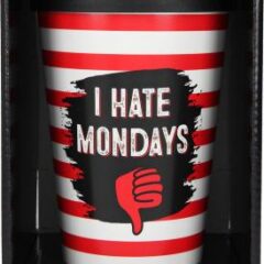 Stylischer To-Go-Becher mit Motiv und Spruch