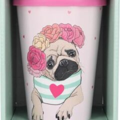 Stylischer To-Go-Becher mit Motiv und Spruch