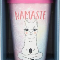 Stylischer To-Go-Becher mit Motiv und Spruch