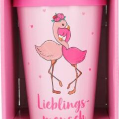 Stylischer To-Go-Becher mit Motiv und Spruch