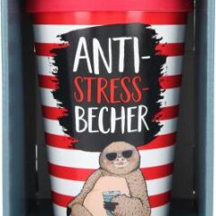 Stylischer To-Go-Becher mit Motiv und Spruch