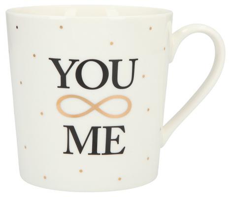 Porzellan-Becher mit Goldverzierung „You & Me“