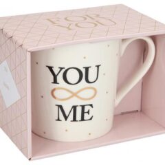 Porzellan-Becher mit Goldverzierung „You & Me“