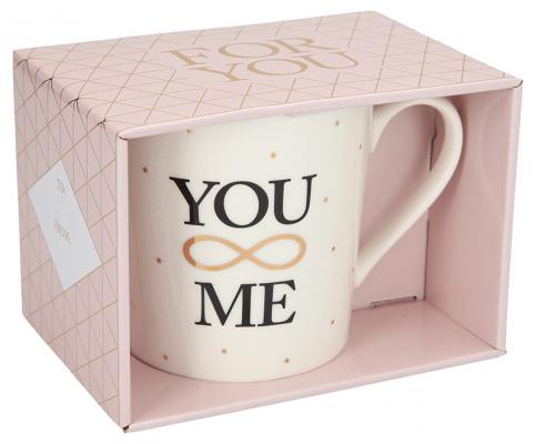 Porzellan-Becher mit Goldverzierung „You & Me“