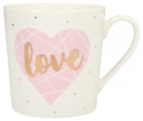 Porzellan-Becher mit Goldverzierung „Love“ Gold