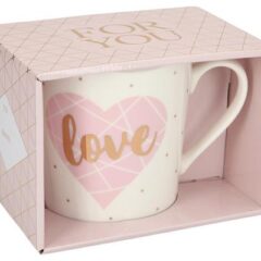 Porzellan-Becher mit Goldverzierung „Love“ Gold