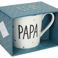 Porzellan-Becher mit Goldverzierung und Schriftzug „Papa“