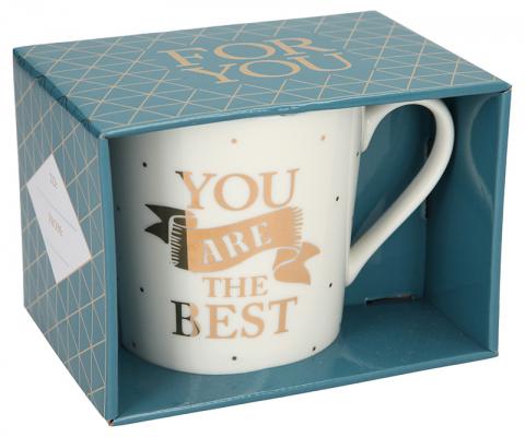 Porzellan-Becher mit Goldverzierung „You are the best“ Gold