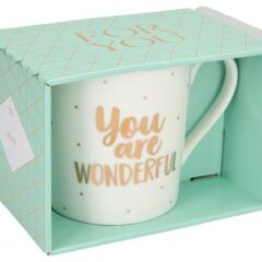 Porzellan-Becher mit Goldverzierung „You are wonderful“