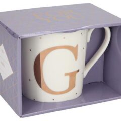 Porzellan-Becher mit Goldverzierung und Buchstabe „G“