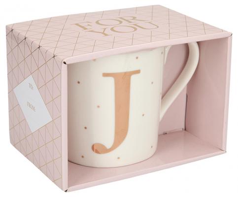 Porzellan-Becher mit Goldverzierung und Buchstabe „J“