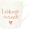 Porzellan-Becher mit Goldverzierung „Lieblingsmensch“