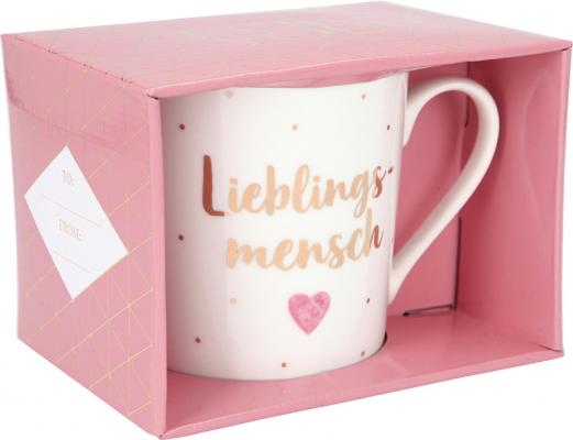 Porzellan-Becher mit Goldverzierung „Lieblingsmensch“