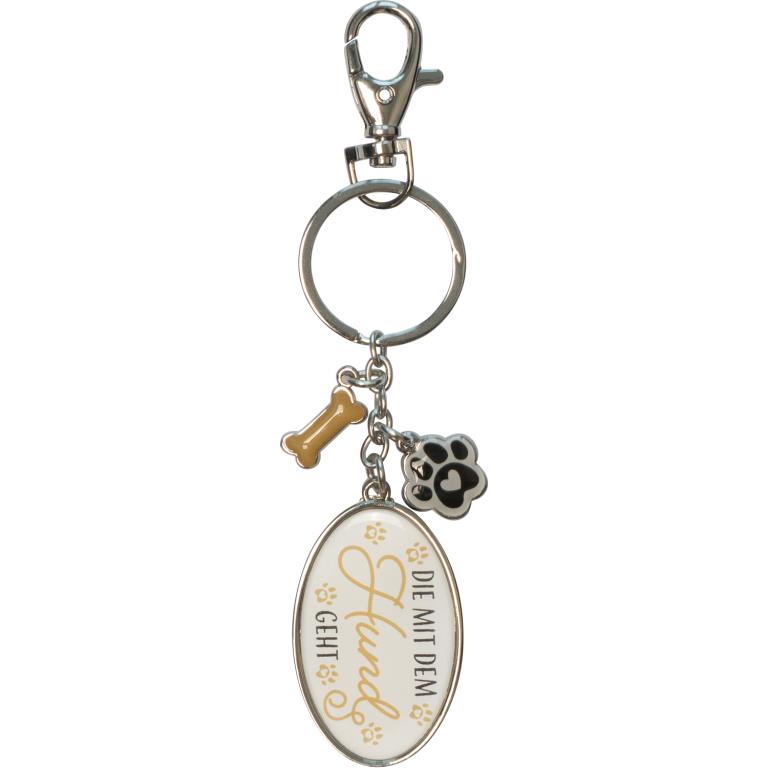 Taschenanhänger „Die mit dem Hund geht“