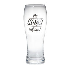 0,5 l Weizen-Bierglas mit Spruch "Ein HOCH auf uns!"