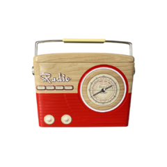 Blechdose "Radio", tailliert in rot/braun *