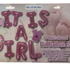 Folien-Luftballon-Set "It is a girl"