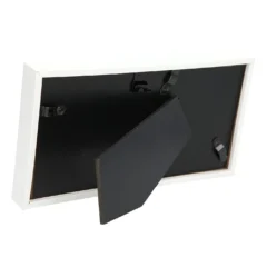 Mini-Bilderrahmen mit Schriftzug Rückseite mit Aufhängung und Stellfuß