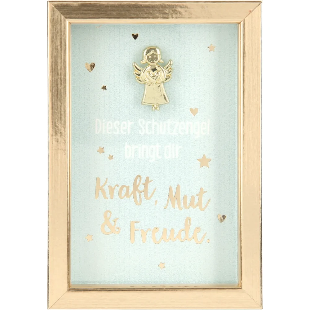 Mini-Bilderrahmen mit Schriftzug "Kraft, Mut & Freude"