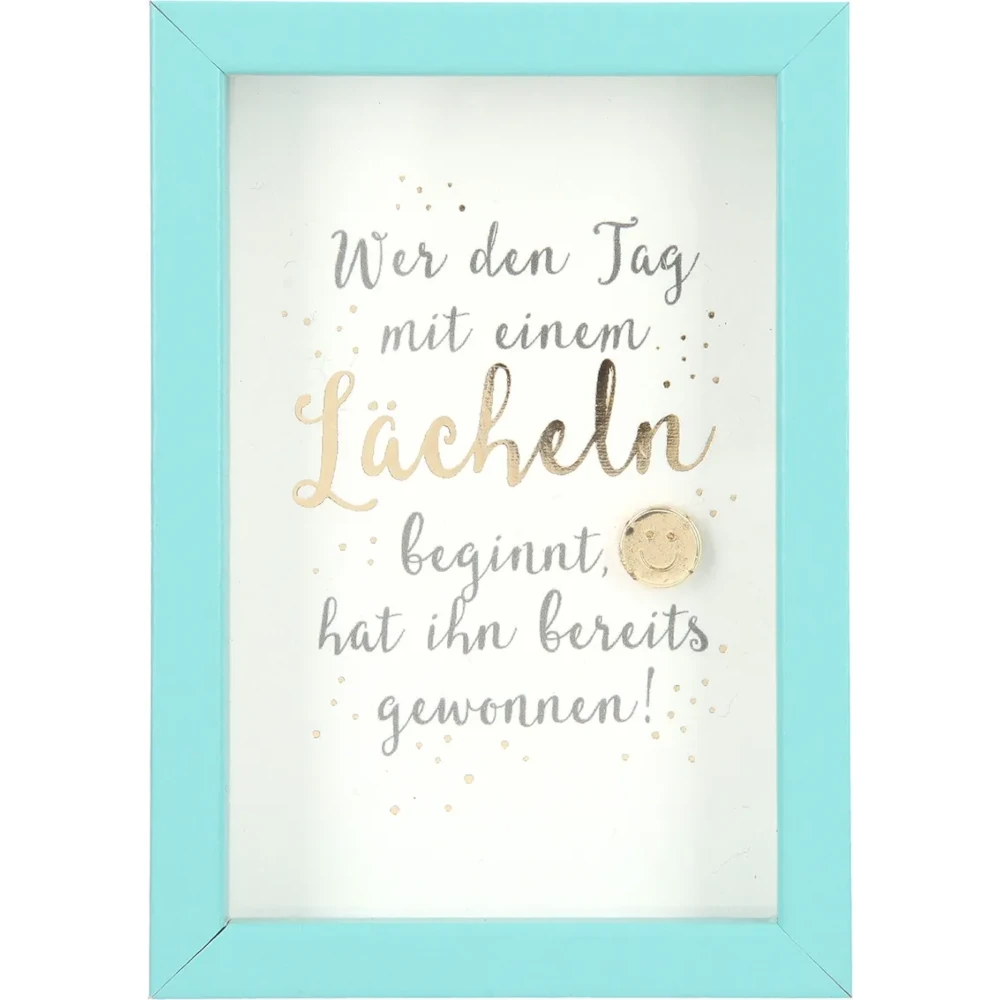 Mini-Bilderrahmen mit Schriftzug "Lächeln"