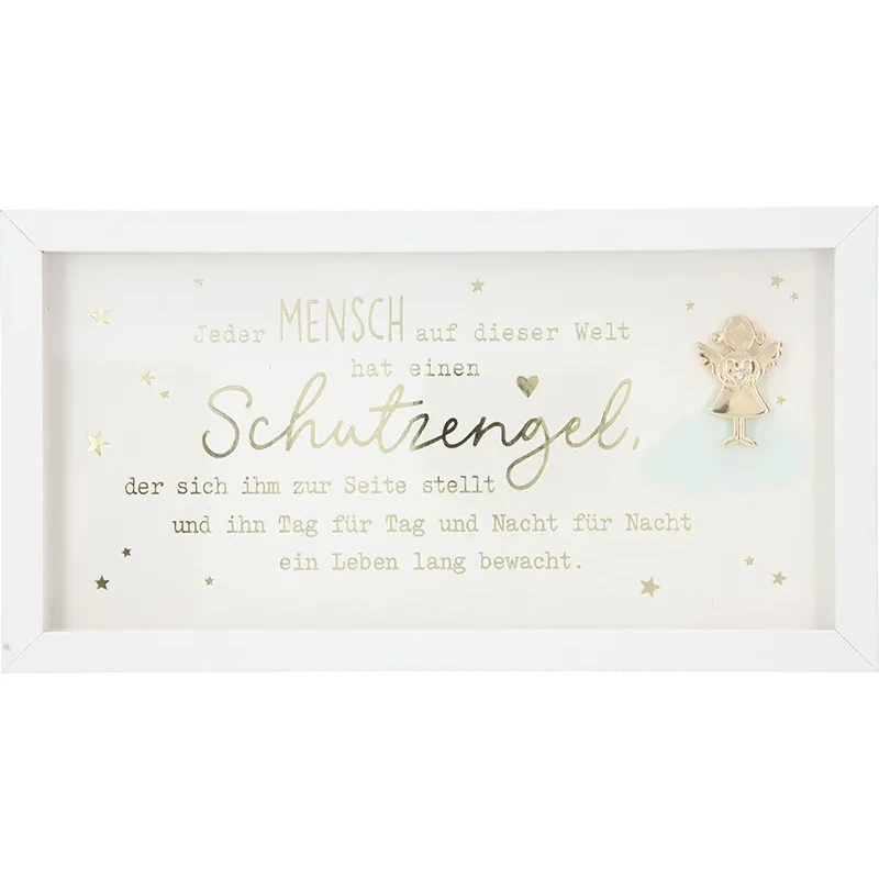Mini-Bilderrahmen mit Schriftzug "Jeder hat einen Schutzengel"