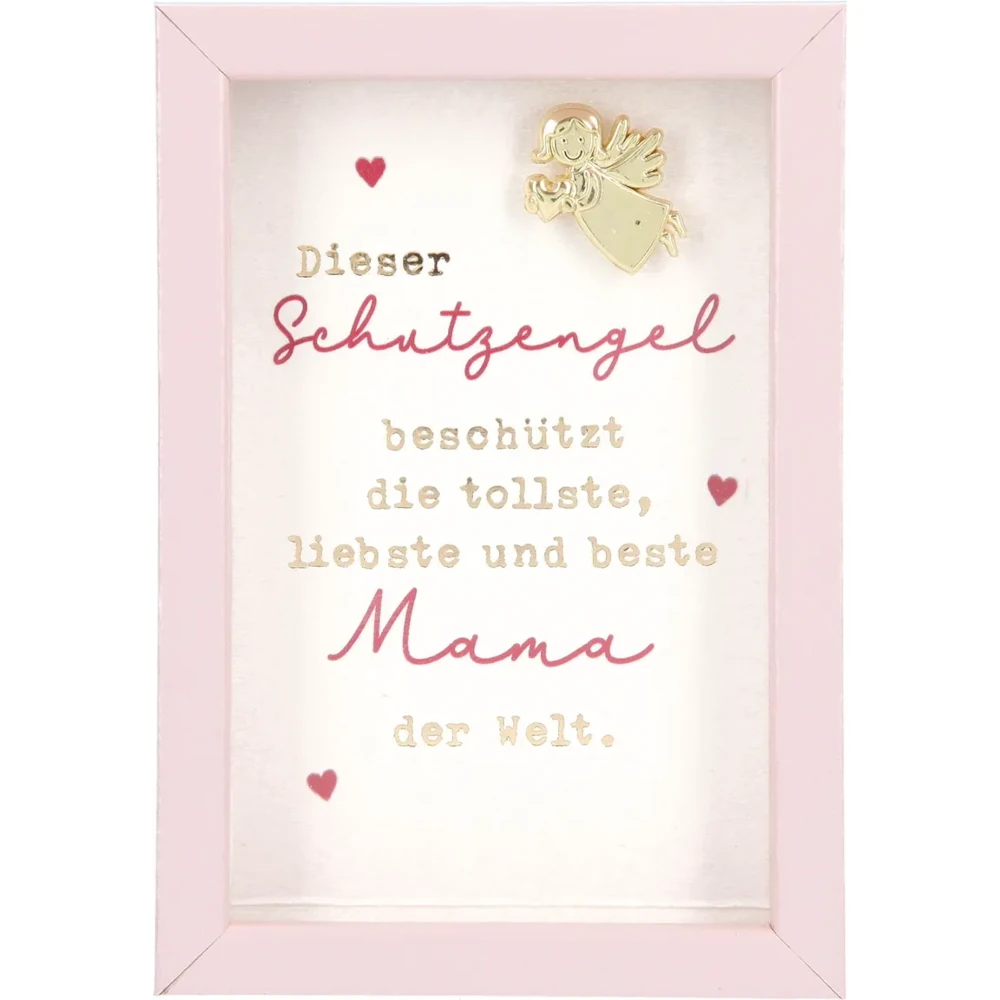 Mini-Bilderrahmen mit Schriftzug "Schutzengel für die Mama"